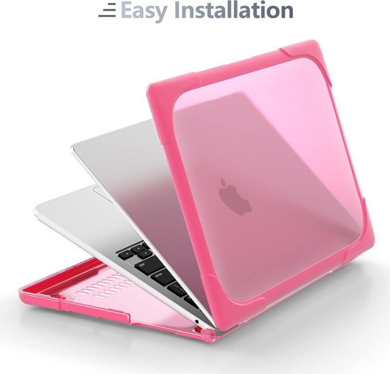 Batianda for New MacBook Air 13.6 inch Case 2025 M4 2024 2022 Release Model A3240 A2681(M2) A3113(M3), Heavy Duty Shockproof Protective Hard Shell with Fold Kickstand & Keyboard Cover, Pink - Image 5
